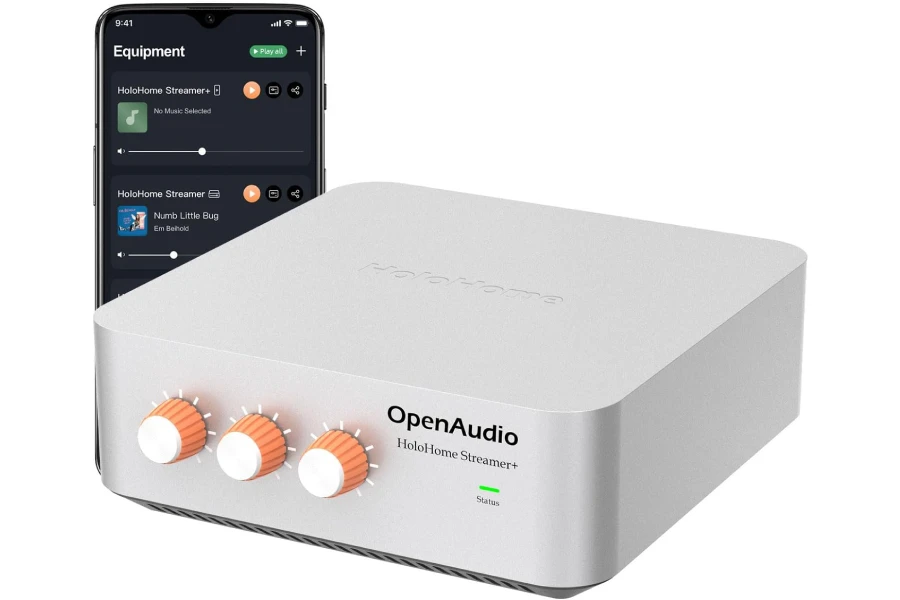 HoloHome Streamer+: Multi-Room Streamer Amplifier | with Qobuz Connect, Airplay2, Spotify Connect, DLNA | HDMI ARC, Optical, RCA, USB - Image 2