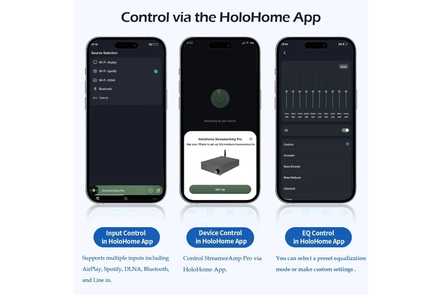 StreamerAmp Pro: Multi-Room Streaming Amplifier | Qobuz Connect, Airplay2, Spotify Connect, DLNA | Mobile APP | Equalizer | Bluetooth Audio, RCA - Image 6