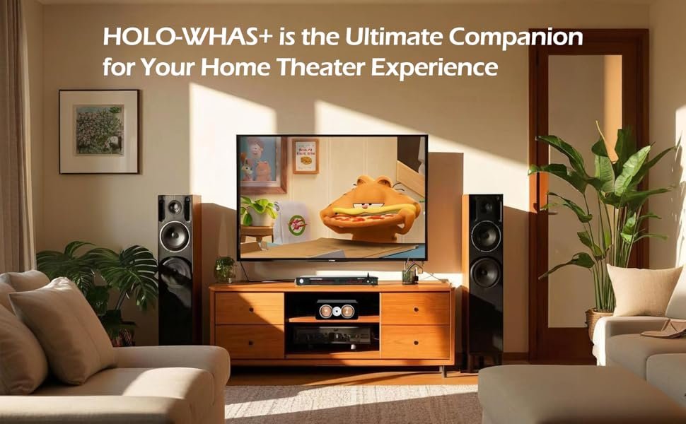 HOLO-WHAS Plus amplifier enhancing your home theater setup