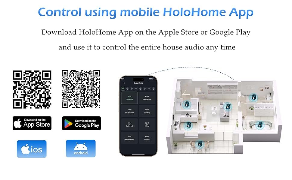 HOLO-WHAS Ultra smart amplifier for whole home audio