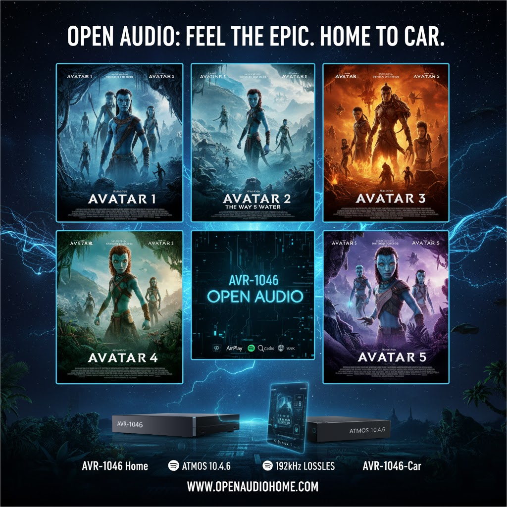 Open Audio AVR-1046 Launch: ATMOS 10.4.6 Crosses Home and Car, Seamlessly Delivering Avatar 3’s Lossless Immersive Epic