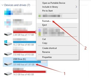Format your USB drive using the exFAT file system