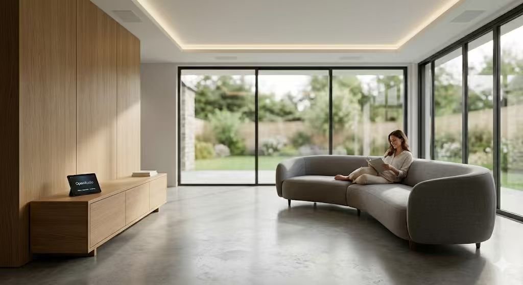 Modern-Living-Room-with-Invisible-Whole-Home-Audio-Integration